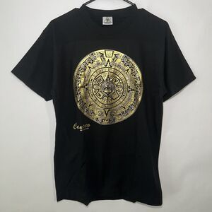 Pancho Cancun Mexico Aztec Tee T Shirt Men Size M Medium Black Single Stitch S/S